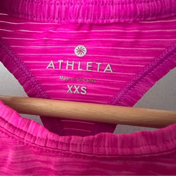 Athleta High Neck Shadow Stripe Chi Tank In Purple/Pink Size XXS 422982 - Picture 6 of 8